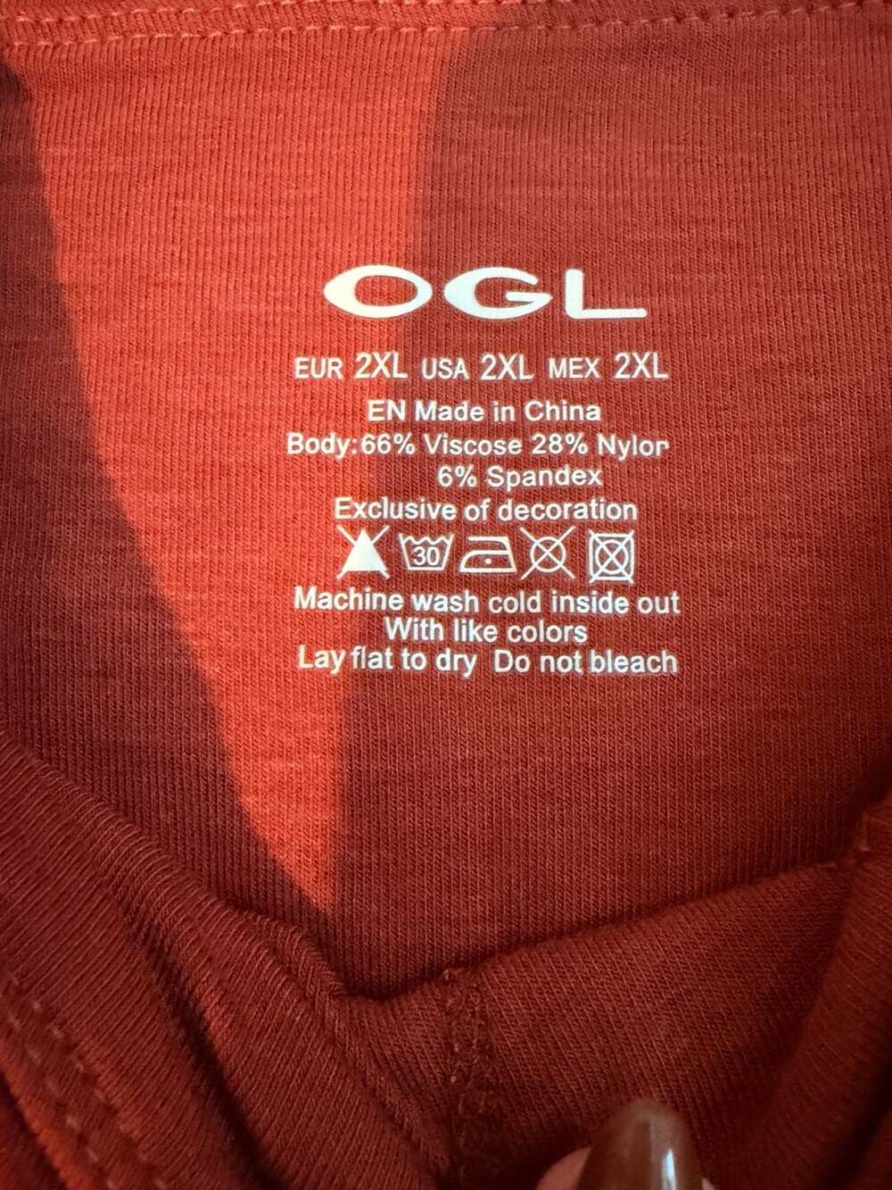 OGL Tank Top Size 2XL Rust Red Square Neck Ruched Built In Bra - Picture 2 of 2